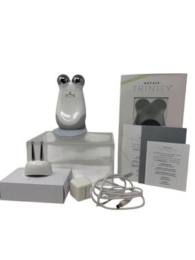 NuFace Trinity Facial Toning Device plus Eye/Lip Attachment in White and Silver